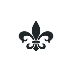 Poster - fleur de lis heraldic icon template color editable. fleur de lis heraldic symbol vector sign isolated on white background illustration for graphic and web design.