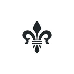 Poster - fleur de lis heraldic icon template color editable. fleur de lis heraldic symbol vector sign isolated on white background illustration for graphic and web design.