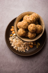 Wall Mural - sweet Dink laddu also known as Dinkache ladoo or gond ke laddoo made using edible gum with dry fruits 