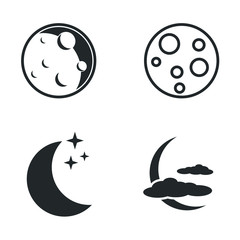 Poster - moon icon template color editable. moon symbol vector sign isolated on white background illustration for graphic and web design.