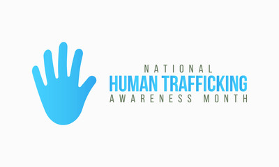 Vector illustration on the theme of National Human trafficking Awareness Month of January