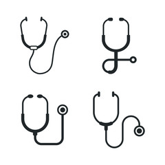 Aufkleber - Stethoscope icon template color editable. Stethoscope symbol vector sign isolated on white background illustration for graphic and web design.