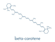 Beta-carotene Pigment Molecule. Skeletal Formula.