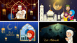 © GraphicsRF - Four background designs for Muslim festival Eid Mubarak