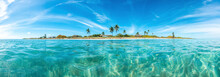 Panoramic Picture Of Sandspur Beach On Florida Keys In Spring During Daytime