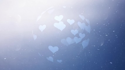 Wall Mural - Artistic sphere with hearts rotation. Concept valentine day copy space background.