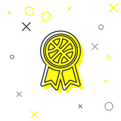 Grey line Basketball award icon isolated on white background. Vector Illustration