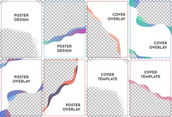 Fototapete - Abstract templates for A4 pages. Wavy modern style with gradient colors. Vector illustration. Cool bright wallpapers. Element for design business cards, invitations, gift cards, flyers and brochures
