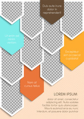 Wall Mural - Template for photo collage or infographic in modern style. Frames for clipping masks are in the vector file. Template for a photo album with geometric frames