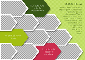 Wall Mural - Template for photo collage or infographic in modern style. Frames for clipping masks are in the vector file. Template for a photo album with geometric frames