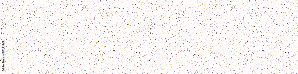 Ditsy tiny confetti sprinkles seamless vector banner pattern. Random tiny party border flecks. Dense packed speckled texture. Organic random flecked spotted background. White pastel ribbon trim edge - obrazy, fototapety, plakaty 