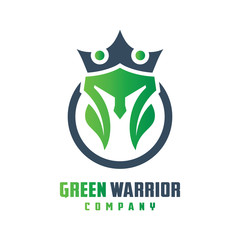 Canvas Print - natural warrior helmet logo design