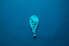 Stock Photo Of A Blue Monday Balloon On A Blue Background