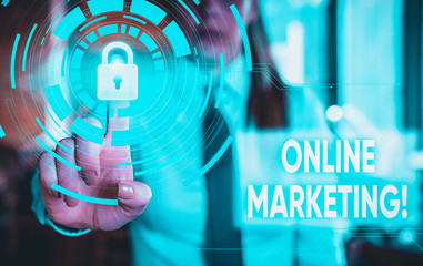Poster - conceptual hand writing showing online marketing. concept meaning leveraging web based channels spre