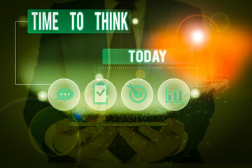 Poster - Writing note showing Time To Think. Business concept for Reconsider some things Reflection time Moment to ponder