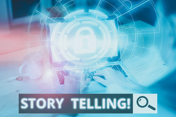 Poster - writing note showing story telling. business concept for activity writing stories for publishing the