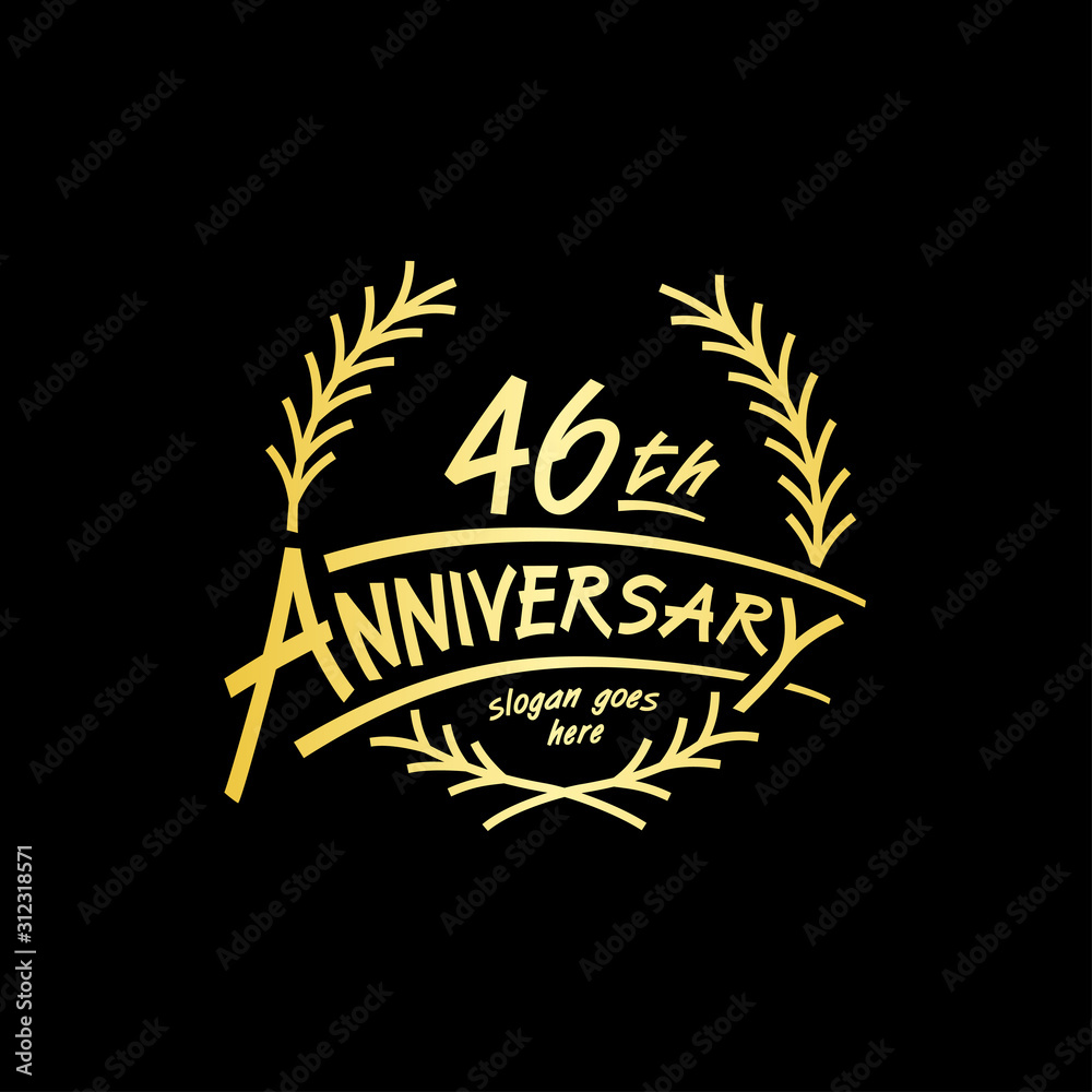 46 years design template. Vector and illustration. 46 years logo. Stock ...