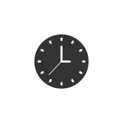 Clock icon in flat style. Watch vector illustration on white isolated background. Timer business concept.