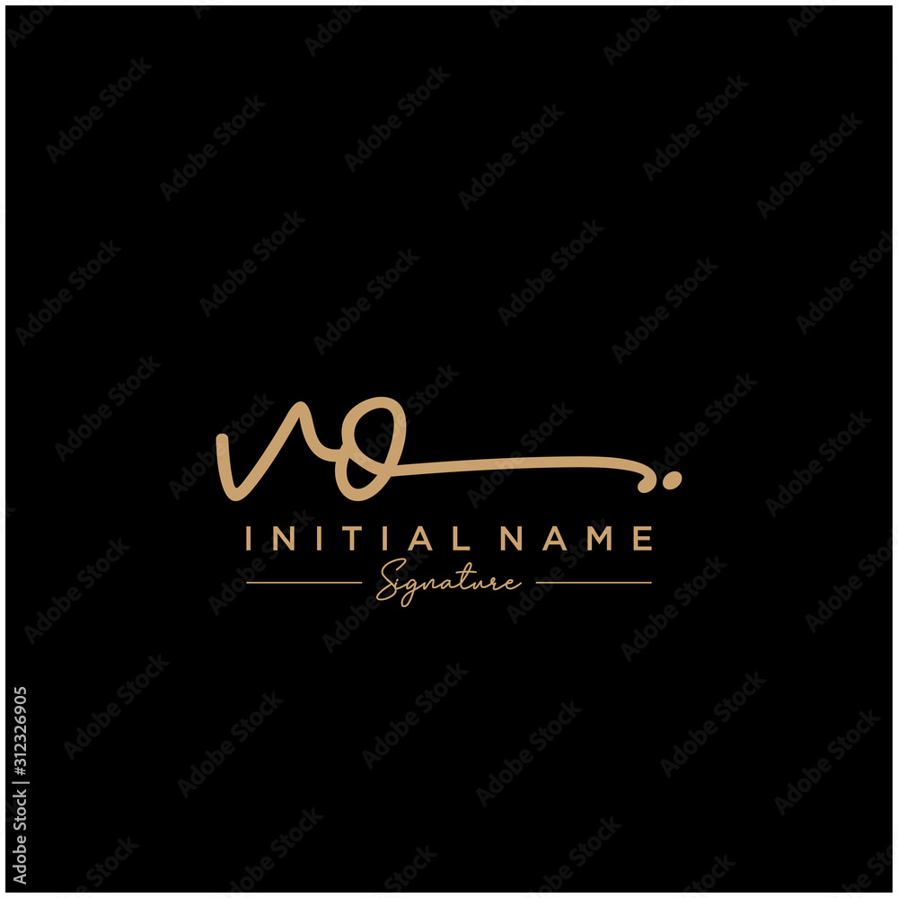 Vo Templete Letter VO Signature Logo Template Vector Stock Vector | Adobe Stock