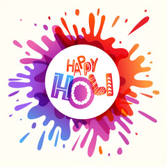 Poster - Indian Holi festival vector banner with artistic inscription