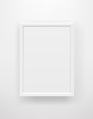 Poster - Empty white frame on a white wall. Copy space vector template