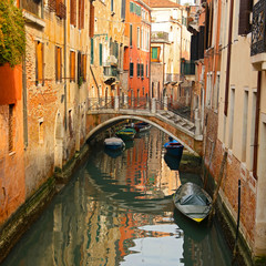 Wall Mural - Venice in Italy, bridge and gondola