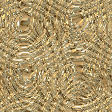 Shiny Stylized Wavy Gold Ripple Polished Graphical Motif. Metallic Golden Foil Waves Seamless Repeat Jpg Pattern Swatch.