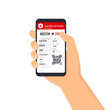 © 4zevar - Tickets for the plane on a smartphone vector flat illustration