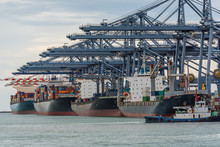 Logistic  Import Export Cargo Ship Transportation Harbour Terminal, Sea Transport For International Trade.