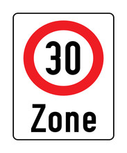 Zone 30 Road Sign 