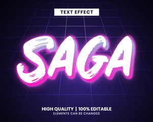 Poster - retrowave futuristic editable text effect for game title