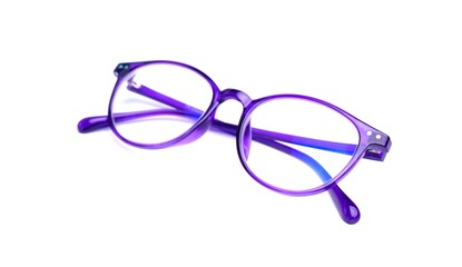 purple glasses isolated on a white background