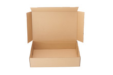 Empty Cardboard Box Isolated On White Background
