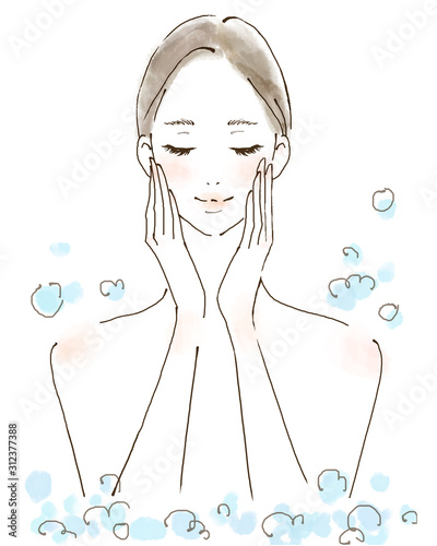 泡風呂 ジャグジー バスタイム マッサージ 美容に気遣う女性 水彩風の人物イラスト Stock Illustration Adobe Stock