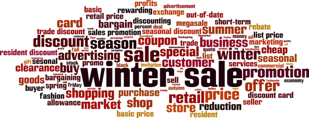 Wall Mural - Winter sale word cloud