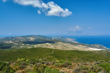 Sticker - Mountain peaks, rocks and sea on Zakynthos island in Greece.