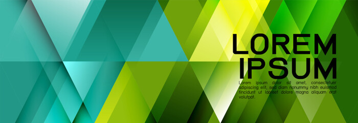 Fototapete - Colorful repeating triangles gradient geometric in contemporary style. Abstract geometric horizontal template and modern stylish texture. Vector illustration