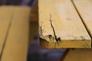 old wood picnic table