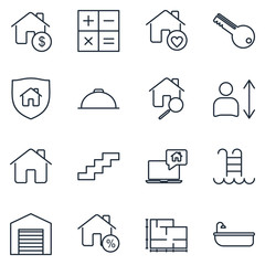 Poster - Real Estate Set icon template color editable. Real Estate pack symbol vector sign isolated on white background illustration for graphic and web design.