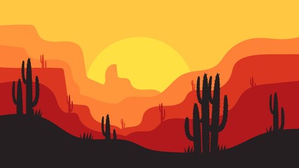 simple desert landscape background design, for landing pages, webs, posters, banners, and others