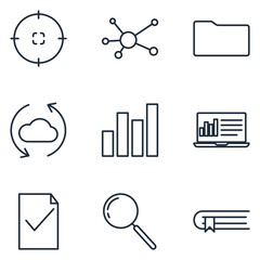 Poster - Data analysis Set icon template color editable. statistics pack symbol vector sign isolated on white background illustration for graphic and web design.