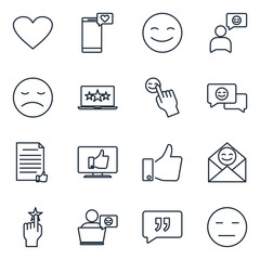 Leinwandbilder - Feedback Set icon template color editable. rating pack symbol vector sign isolated on white background illustration for graphic and web design.