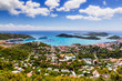 St. Thomas, USVI. Panoramic view of the Charlotte Amelie town.