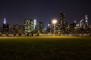 Wall Mural - Manhattan Skyline at night in New York City