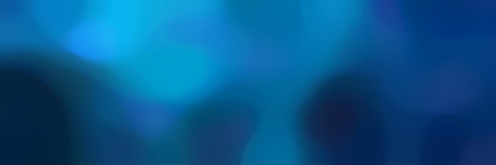 Poster - blurred iridescent horizontal background bokeh graphic with midnight blue, dodger blue and strong blue colors and space for text or image