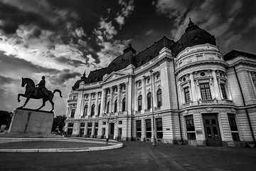 Bucharest Romania City Center Black and White Photo