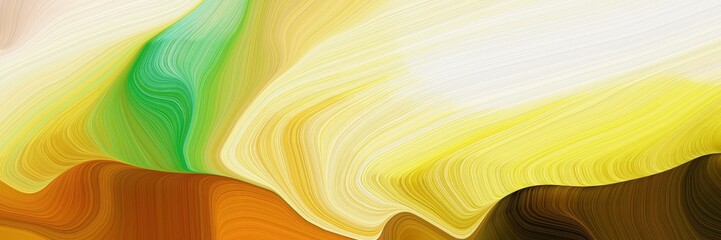 Aufkleber - horizontal artistic colorful abstract wave background with wheat, very dark green and saddle brown colors. can be used as texture, background or wallpaper
