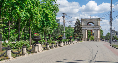 Triumphal arch in Chisinau, Moldova