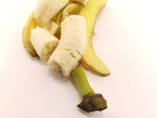 Canvas Print - ripe yellow bananas on a white background