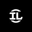 IL logo monogram isolated on circle element design template